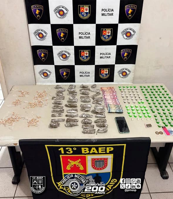 Polícia prende dois suspeitos de tráfico de drogas no Jardim Fontanelli, Marília