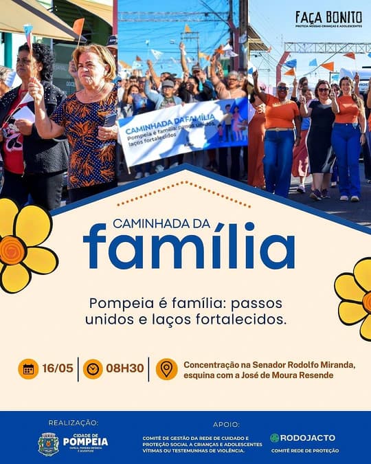 Caminhada da Família reúne Pompeia em ação pela proteção de crianças e adolescentes